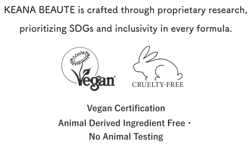 ケアナボーテは独自の研究によりSDGs・多様性を考慮した実験・処方で作られています。