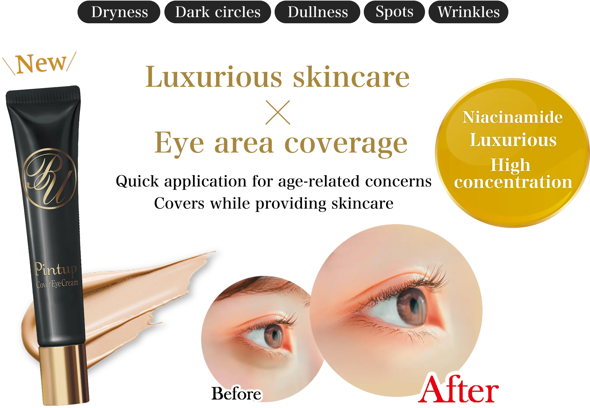 Luxurious skincare×Eye area coverage