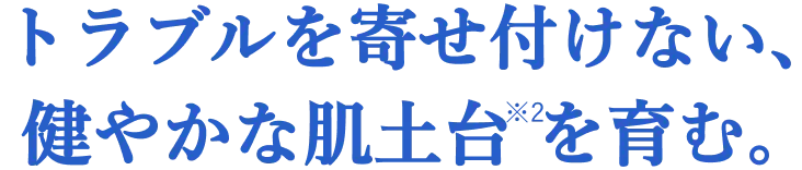 トラブルを寄せ付けない、健やかな肌土台を育む。
