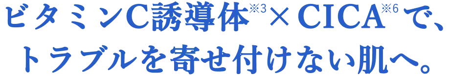 ビタミンC誘導体×CICA で、トラブルを寄せ付けない肌へ。